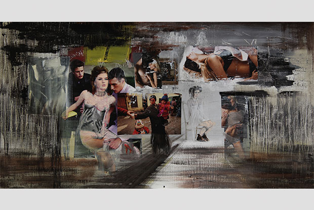 Collage auf Leinwand, 40 x 80 cm, 2012