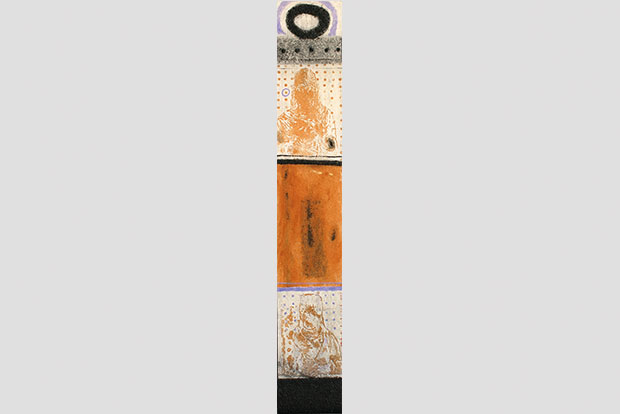 Sand, Asche, Acryl und Öl auf Leinwand, 160x25,5cm, 2008